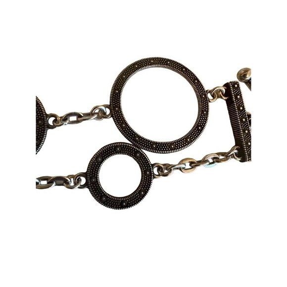 Brighton Silver Toggle Bracelet With Circular Links & Heart Charm - Picture 5 of 5